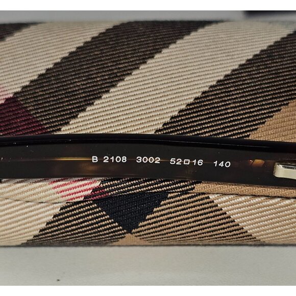 Burberry Women's Tortoiseshell Square Frames With Plaid Case 129 - Picture 11 of 14